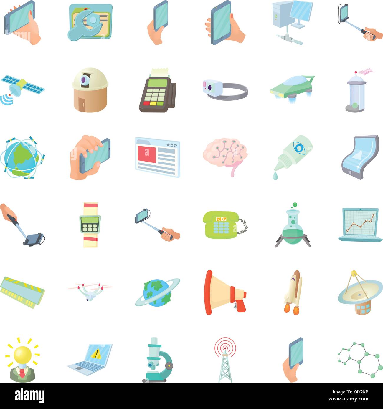 Digital icons set, cartoon style Stock Vector Image & Art - Alamy