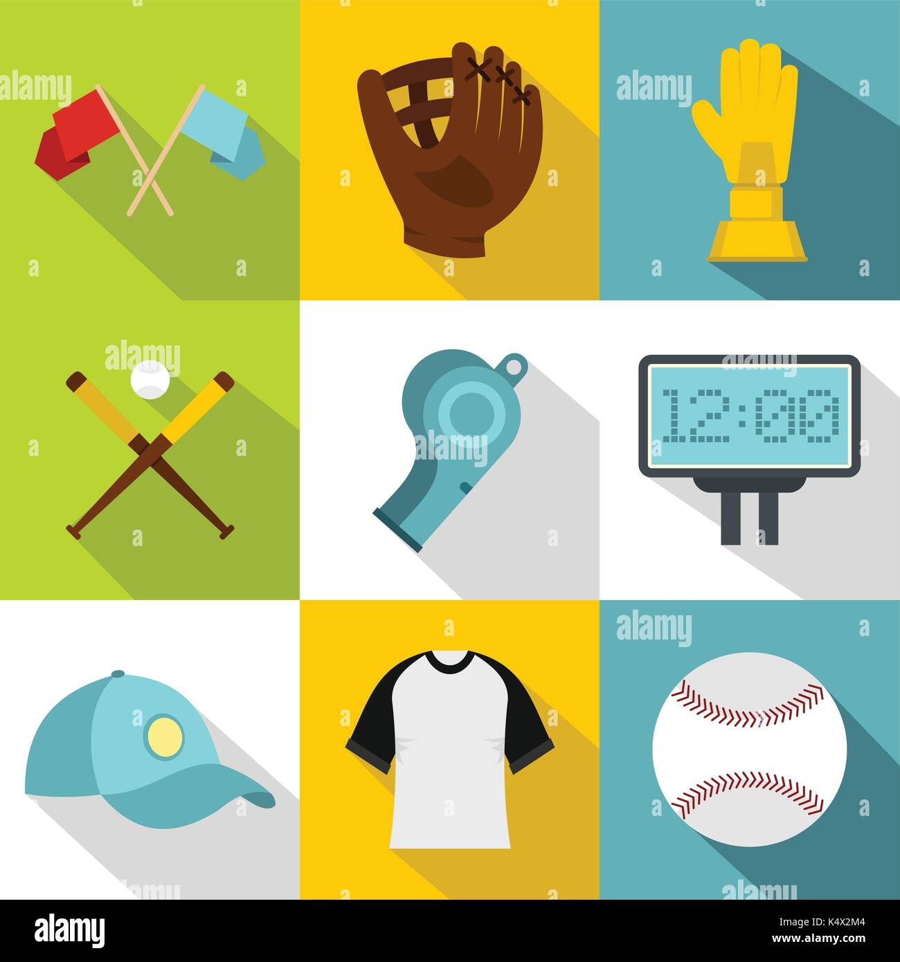 Baseball equipment icon set, flat style Stock Vector Image & Art - Alamy