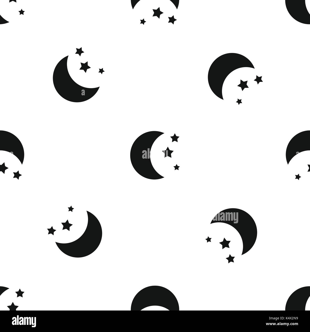 Moon and stars pattern seamless black Stock Vector Image & Art - Alamy