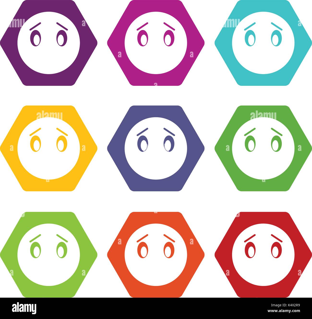 Emoticon set color hexahedron Stock Vector Image & Art - Alamy