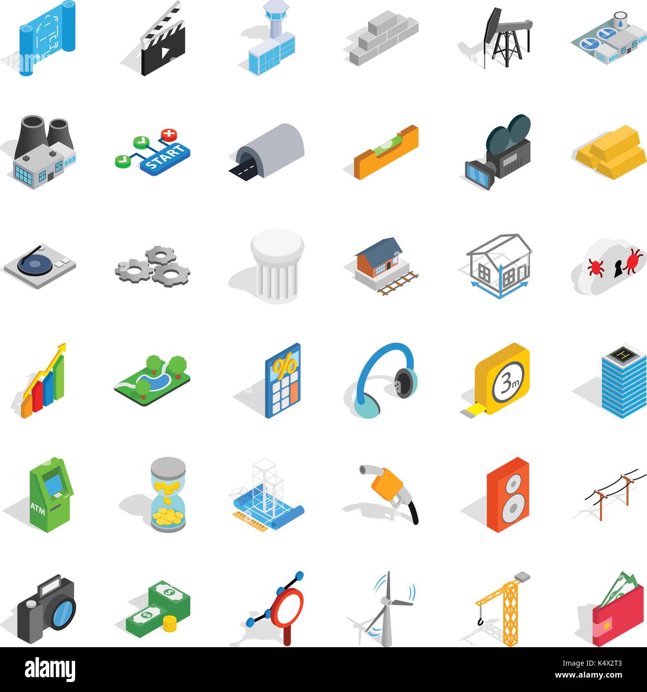Camera icons set, isometric style Stock Vector