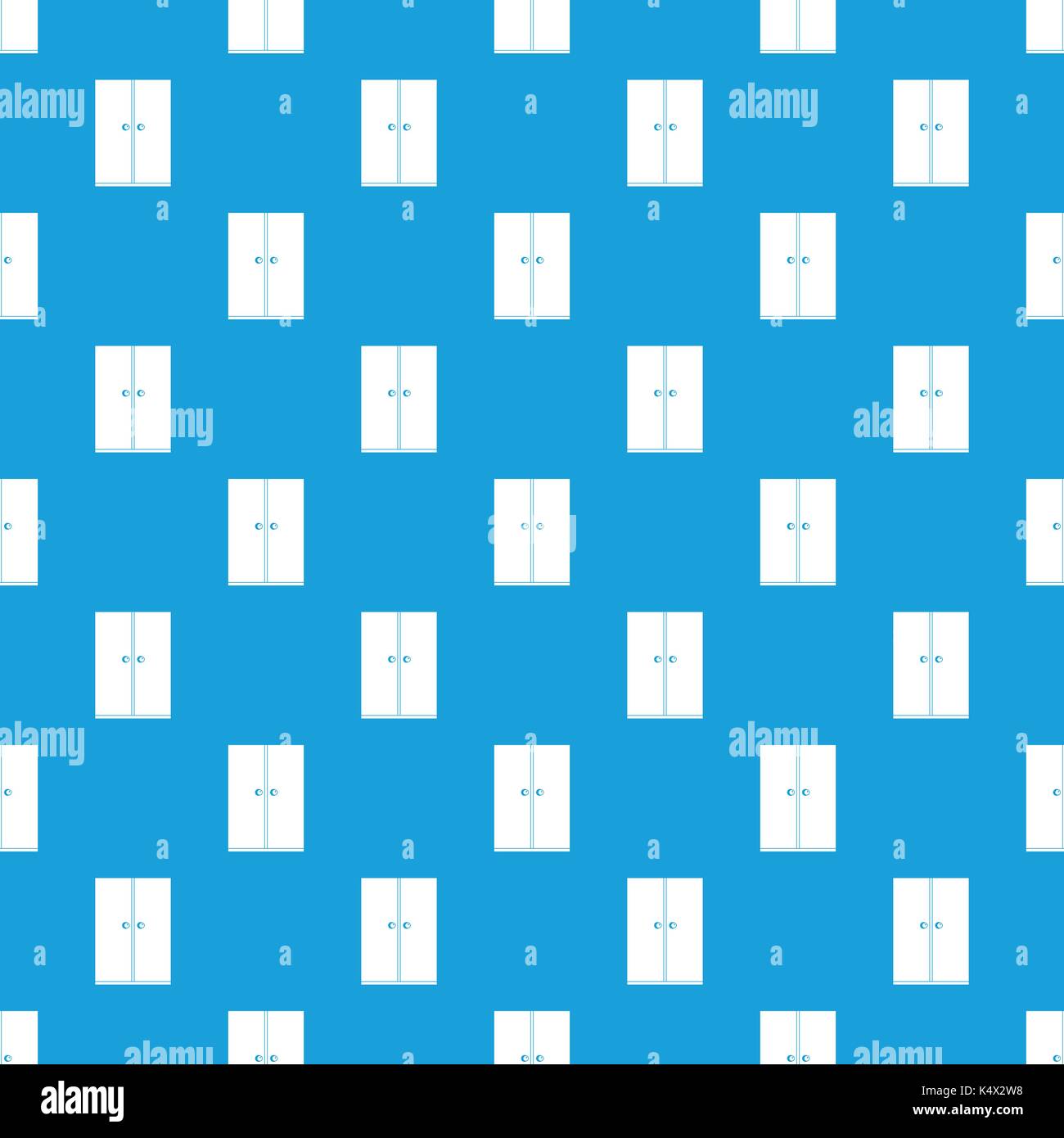 Wooden wardrobe pattern seamless blue Stock Vector