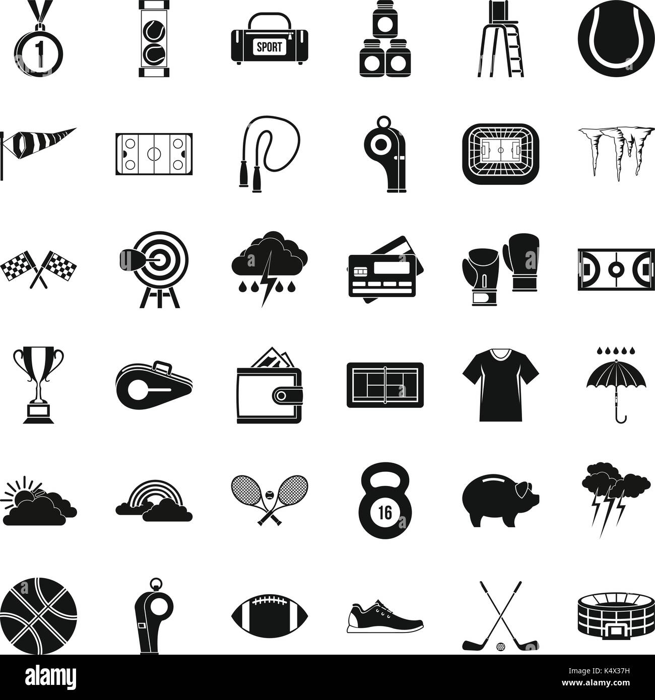 Tennis ball icons set, simple style Stock Vector Image & Art - Alamy