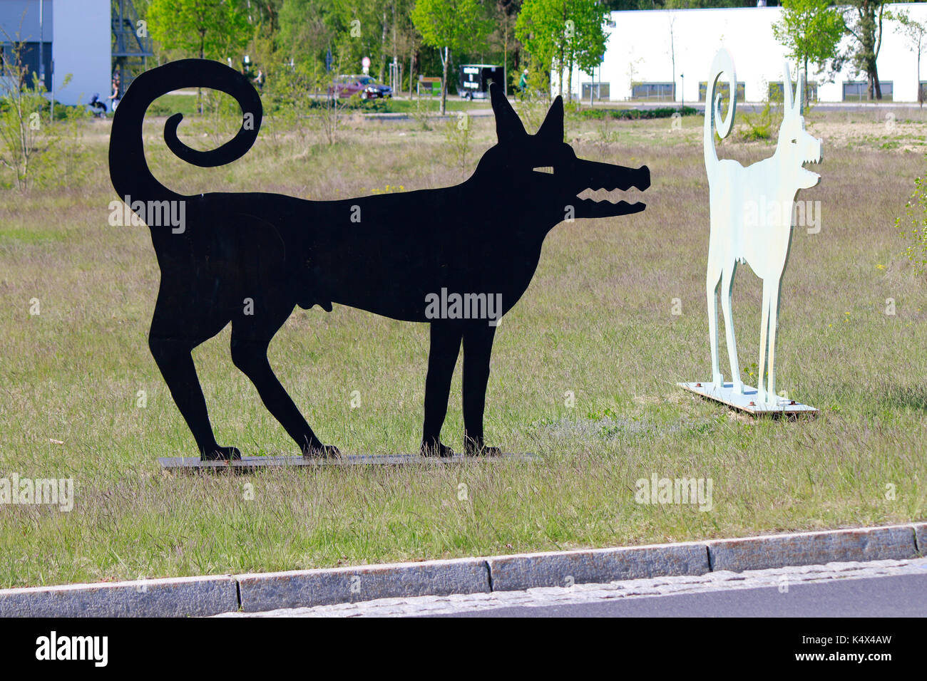 Skulpturen: Hunde, Kleinmachnow. Stock Photo