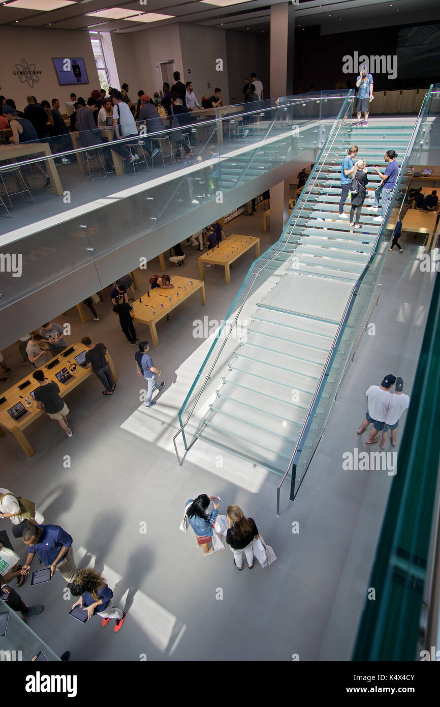 A Genius Bar Reservations Sign at an Apple Store in Front of the Genius Bar  Where Apple Employees are Helping Customers Editorial Stock Image - Image  of global, iphone: 237668444