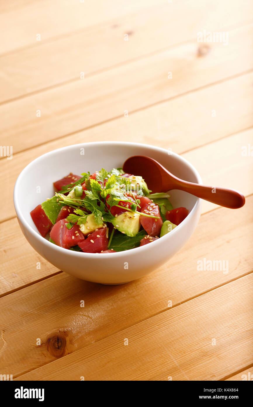 Japanese style tuna and avocado bowl Stock Photo Alamy