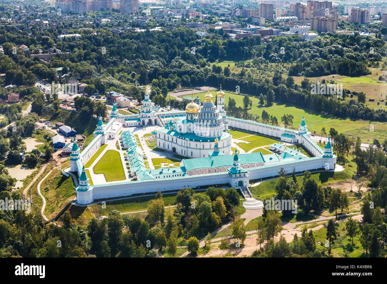 above view of Istra town and New Jerusalem (Novoiyerusalimsky ...