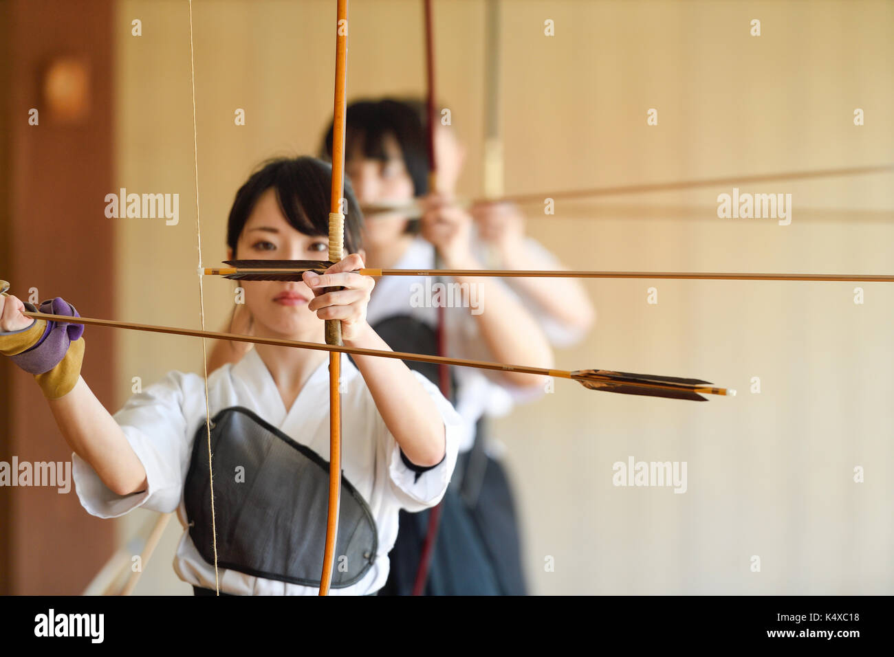 Multiethnic group of traditional archery athletes practicing Stock Photo Alamy