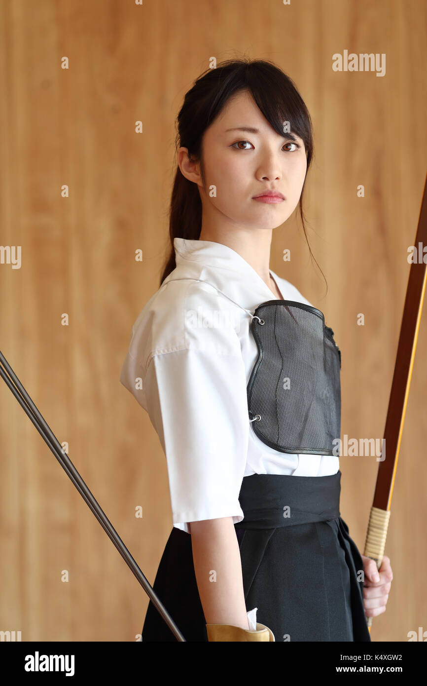 Japanese traditional archery athlete portrait Stock Photo Alamy