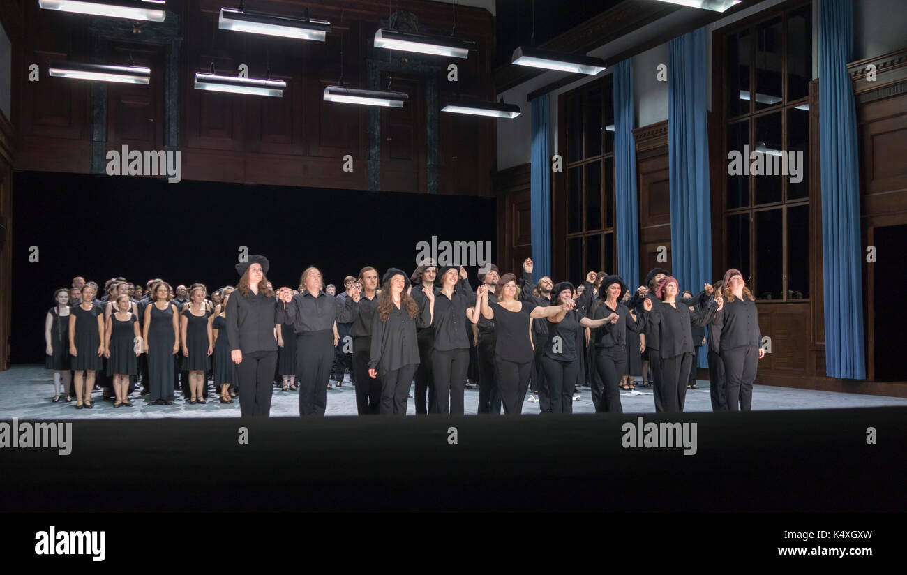 curtain call at Die Meistersinger, Bayreuth Opera Festival 2017, Bavaria, Germany Stock Photo