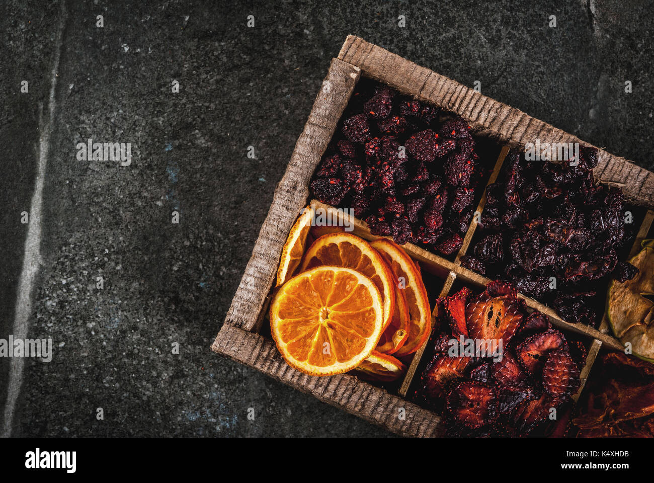 Homemade dried berries and fruits, harvest for the winter apricots