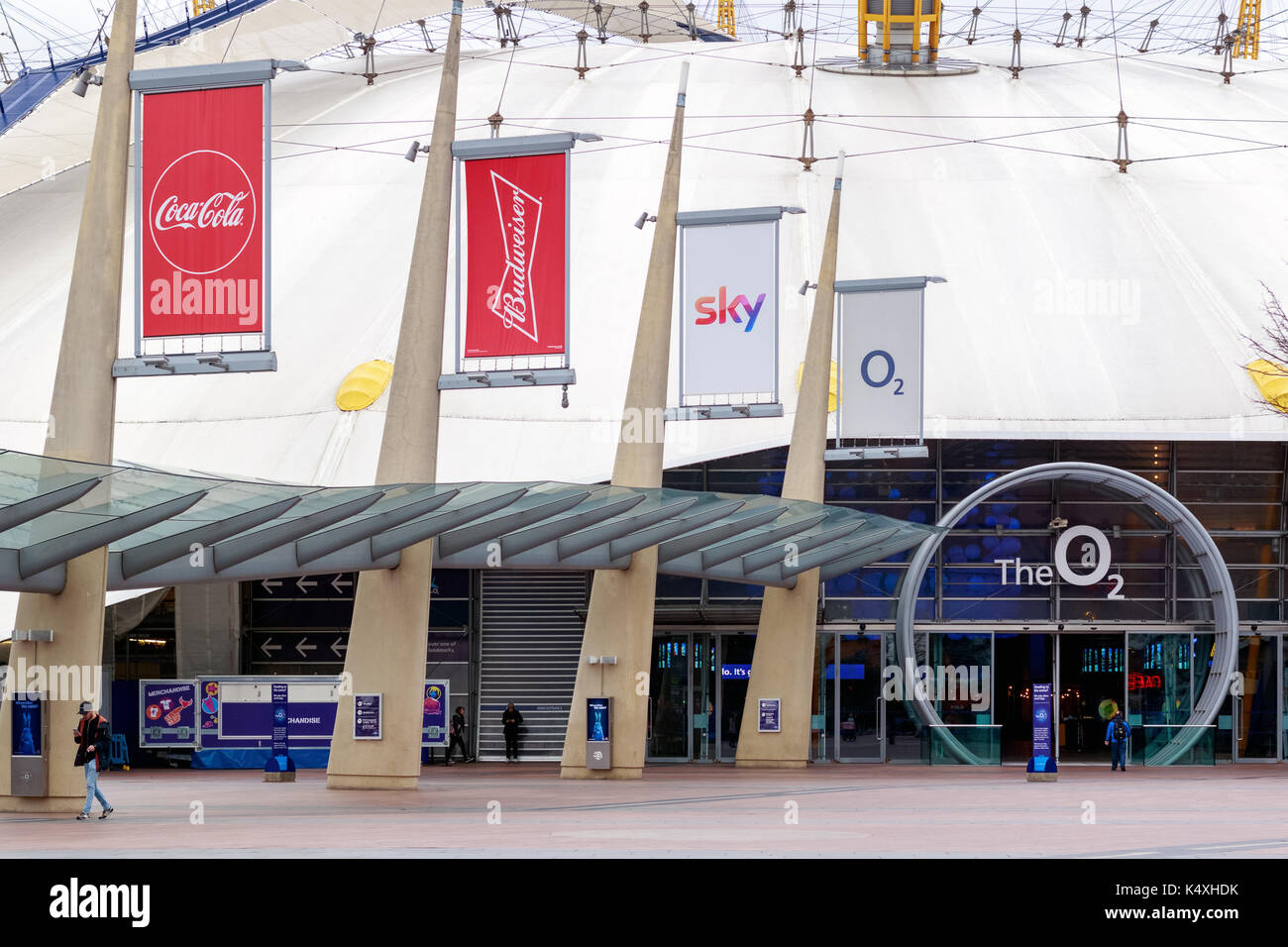London, UK - August 15, 2017 - Peninsula Square leading to The O2 Arena entrance, a large entertainment venue on the Greenwich peninsula Stock Photo