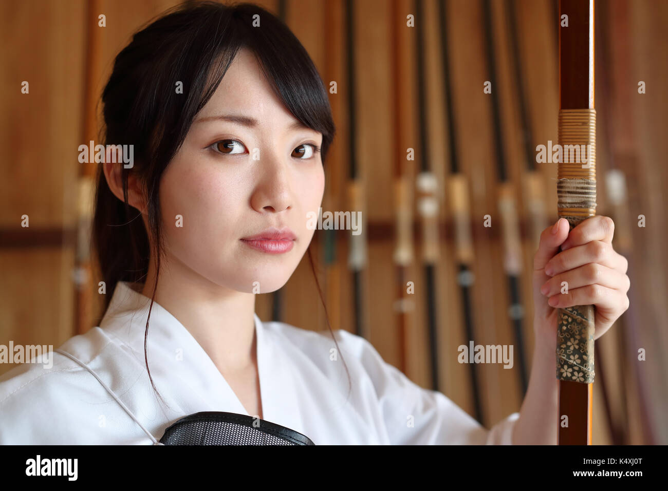 Japanese traditional archery athlete portrait Stock Photo Alamy