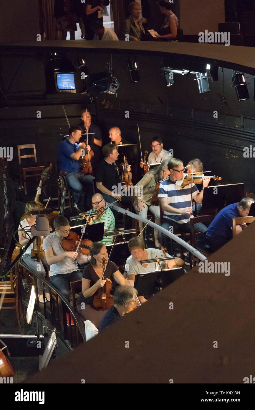 musicians in the orchestra pit, Bayreuth Opera Festival 2017, Bavaria, Germany Stock Photo