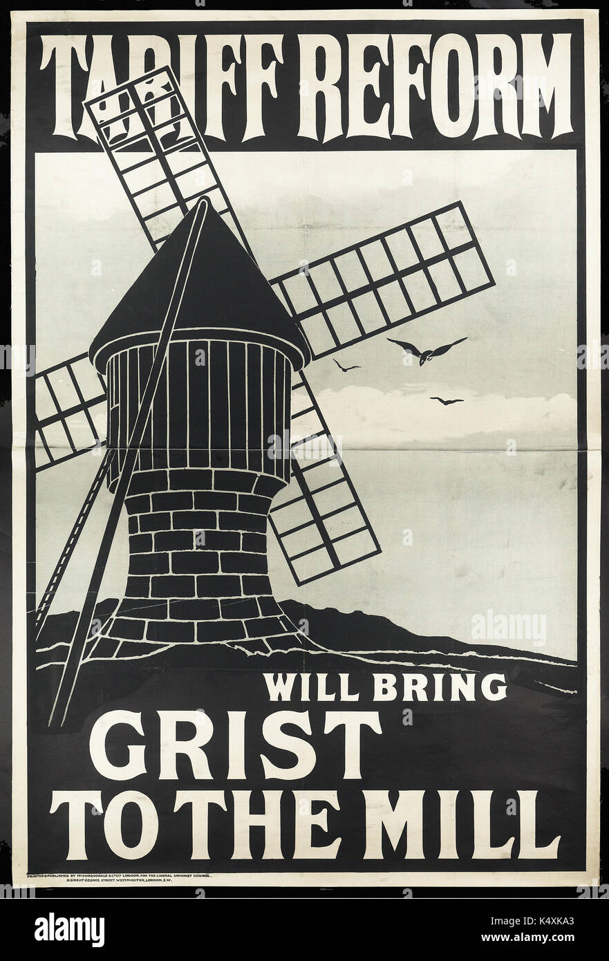 Tariff Reform Will Bring Grist To The Mill  - British Political Posters, c1905-c1910 Stock Photo