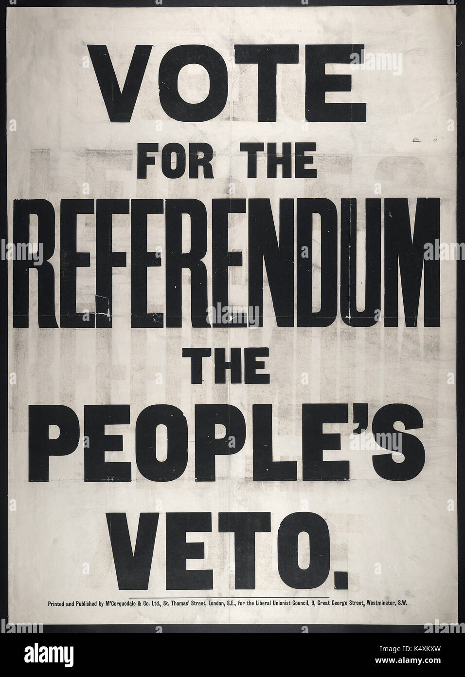 Vote for the Referendum, the People's Veto  - British Political Posters, c1905-c1910 Stock Photo