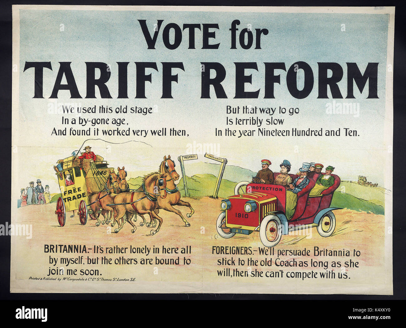 Vote for Tariff Reform  - British Political Posters, c1905-c1910 Stock Photo