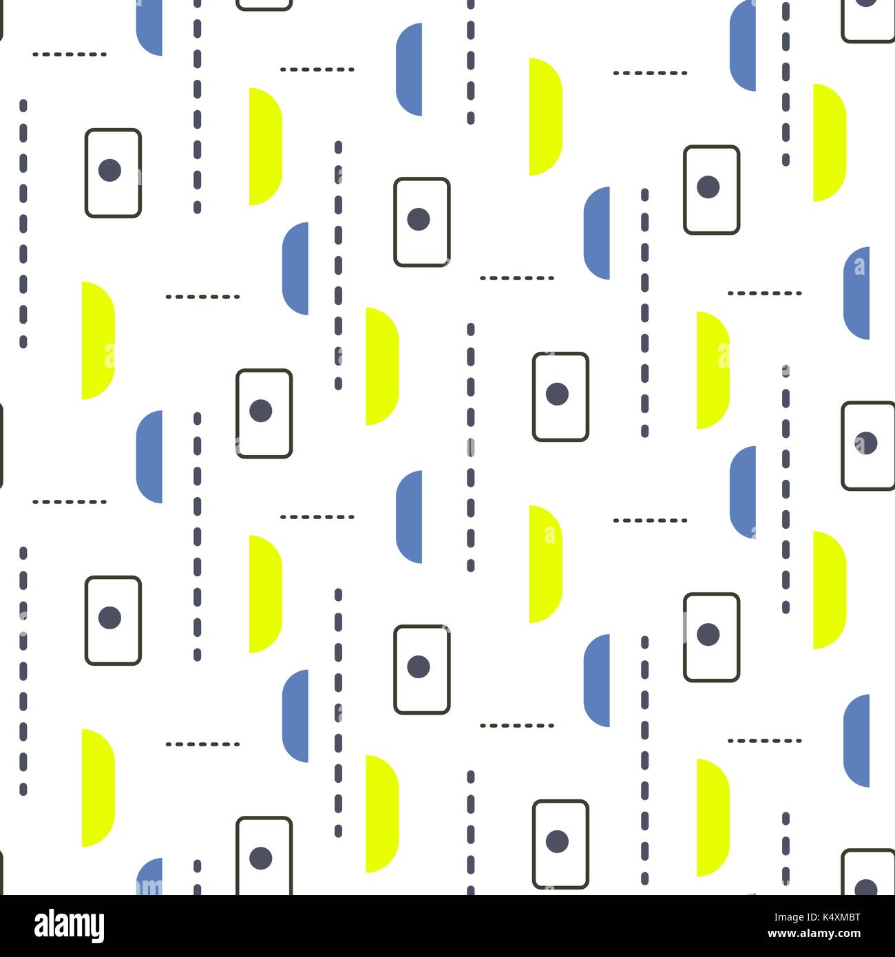 Tiny retro shapes seamless vector pattern. Stock Vector
