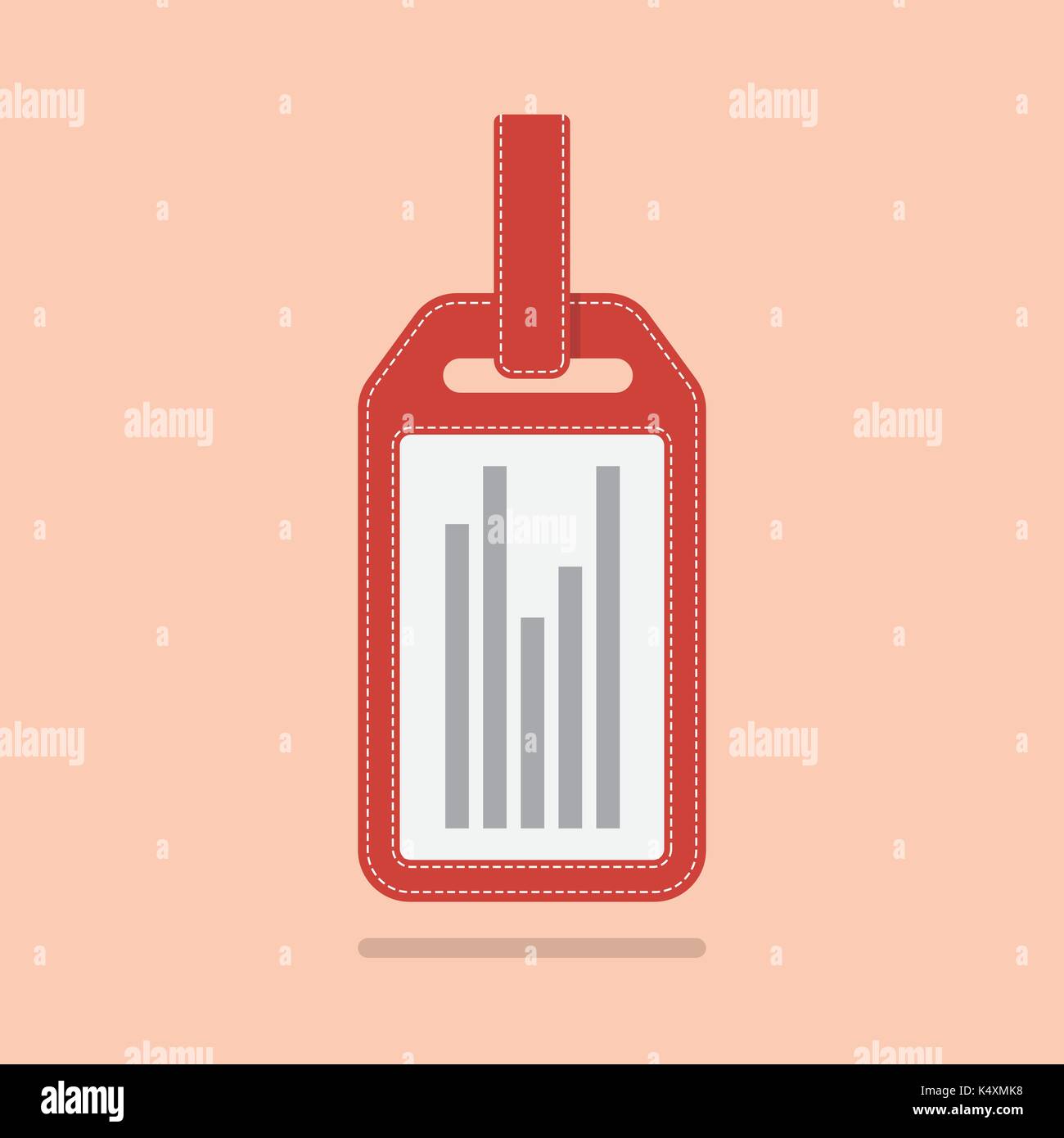 Leather luggage tag. Vector illustration Stock Vector