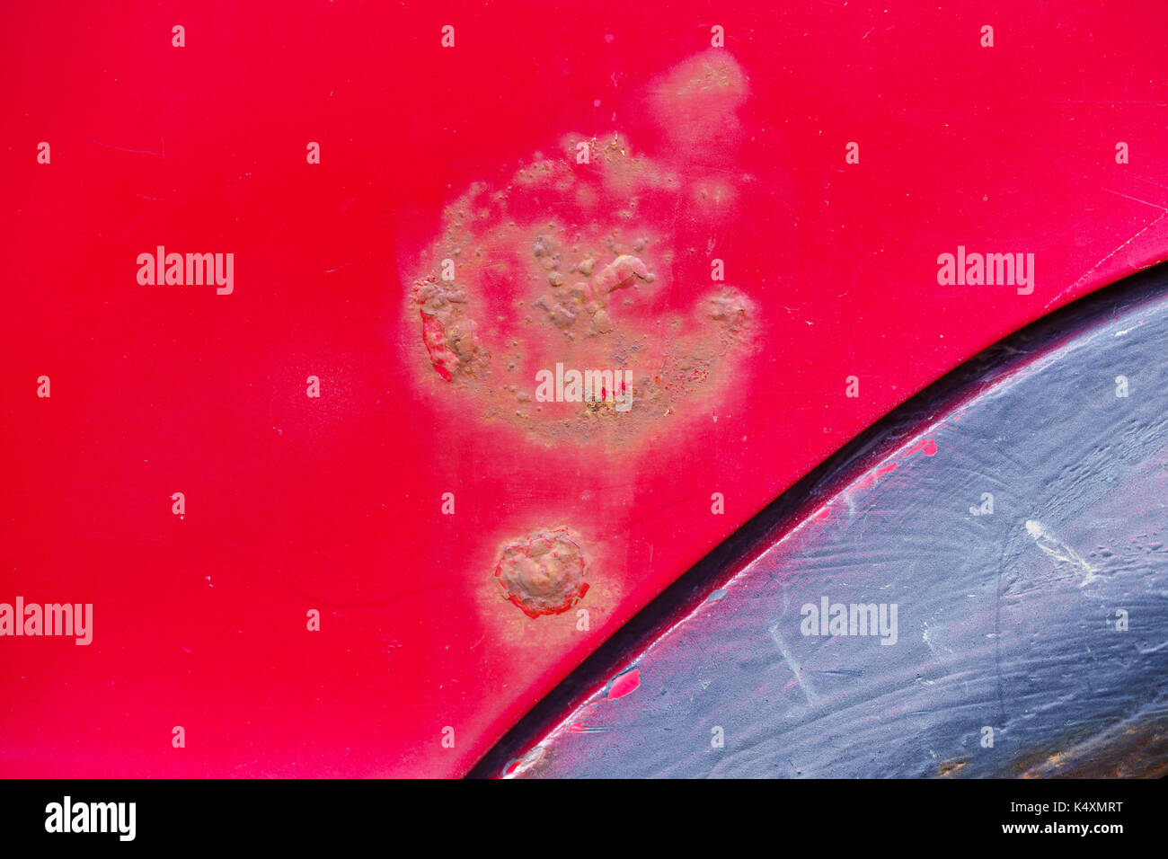 Red Car Rusted texture background rust on the hood of the car, Red car Stock Photo - Alamy