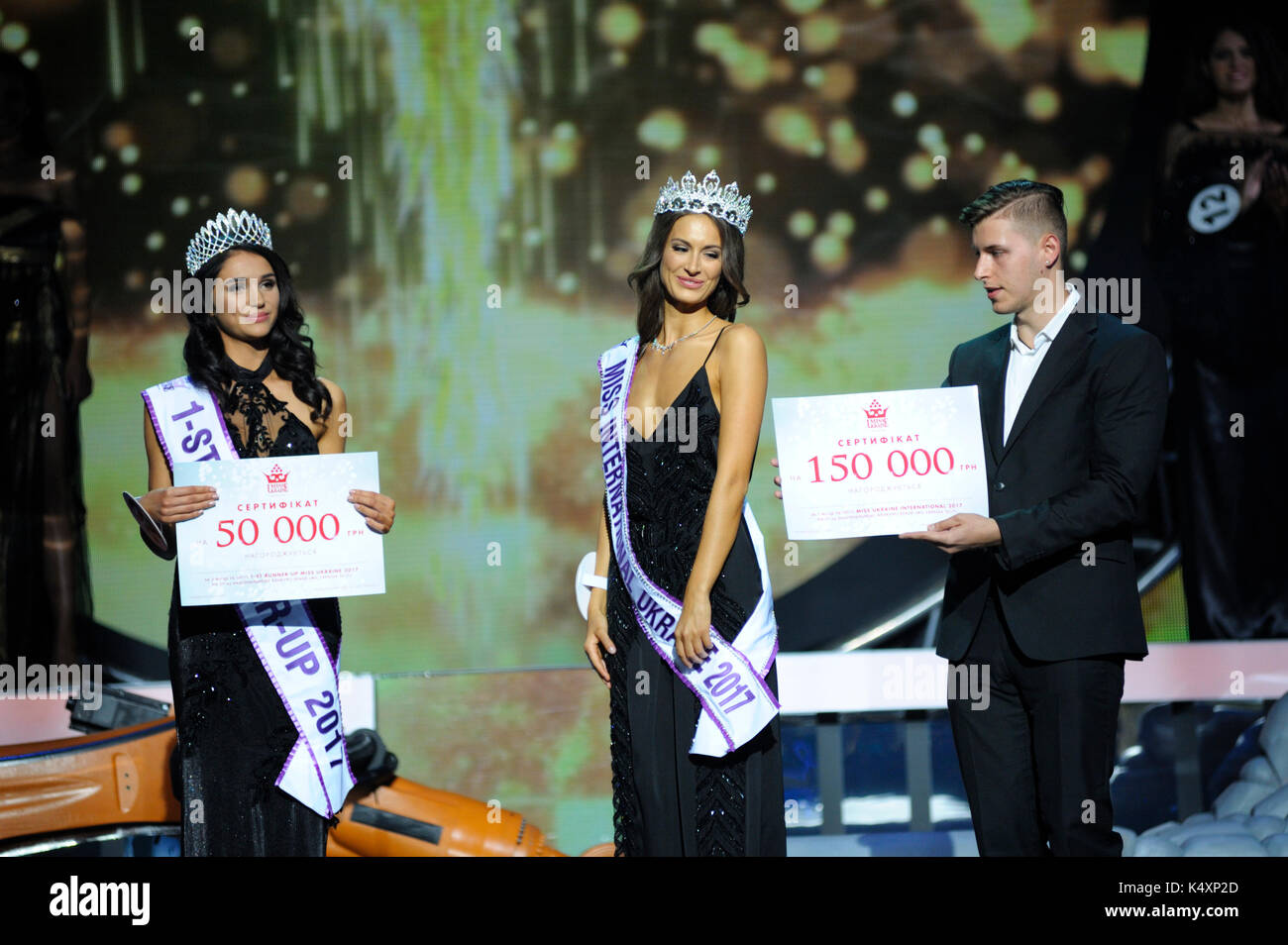September 06,2017. Kiev, Ukraine. Miss Ukraine 2017, beauty pageant. Final contest took place at the National Palace of Arts 'Ukraina' Stock Photo