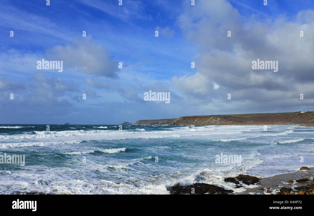 Looking towards Cape Cornwall - John Gollop Stock Photo