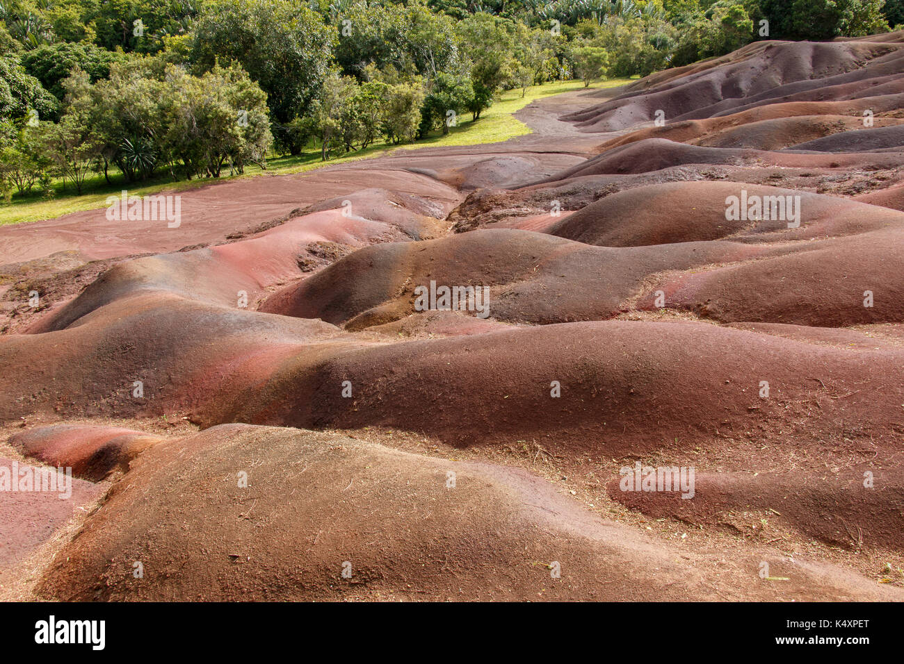 view of the land of a thousand colors on Mauritius island Stock Photo