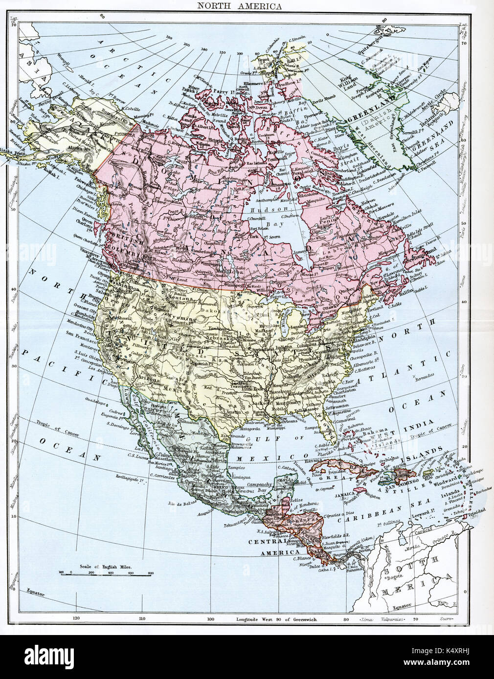 アンティーク　1800年代中央アメリカの地図 North America antique historical clip art maps