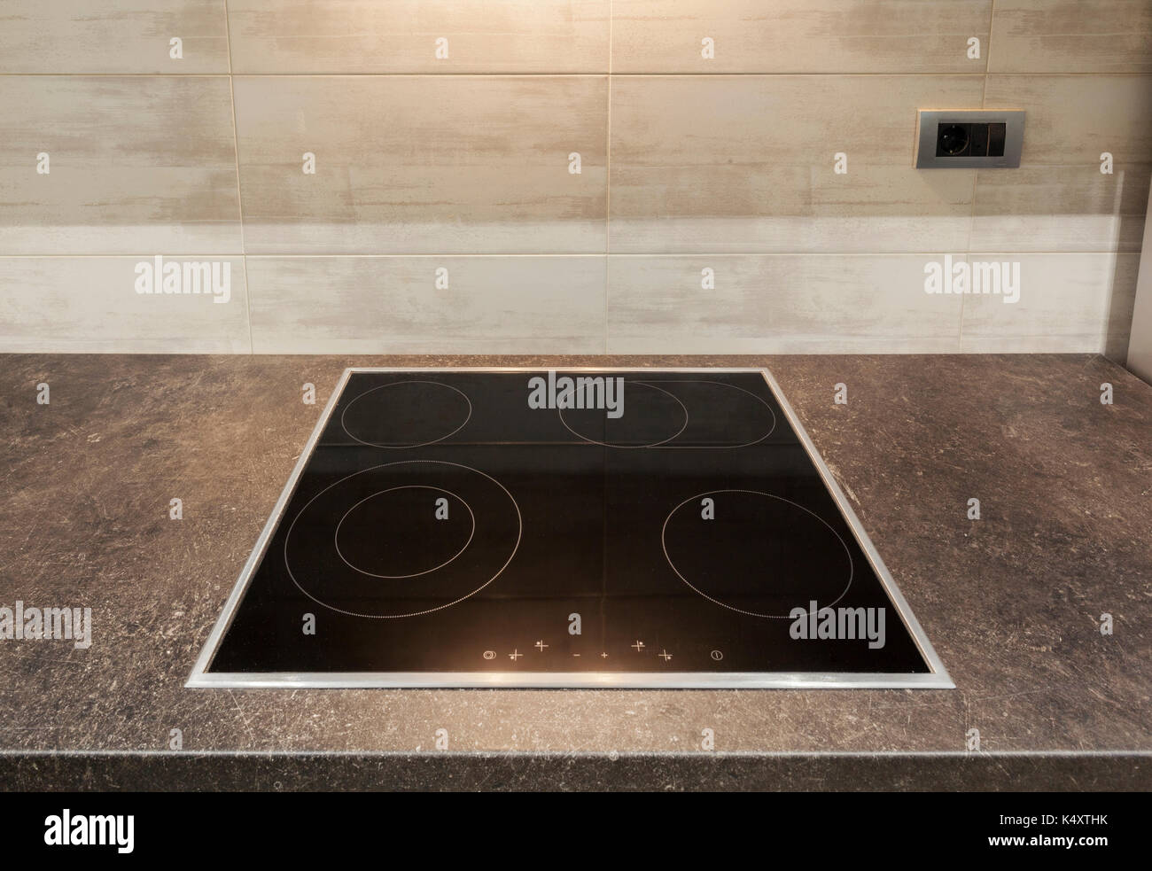 modern kitchen hotplate, close up Stock Photo