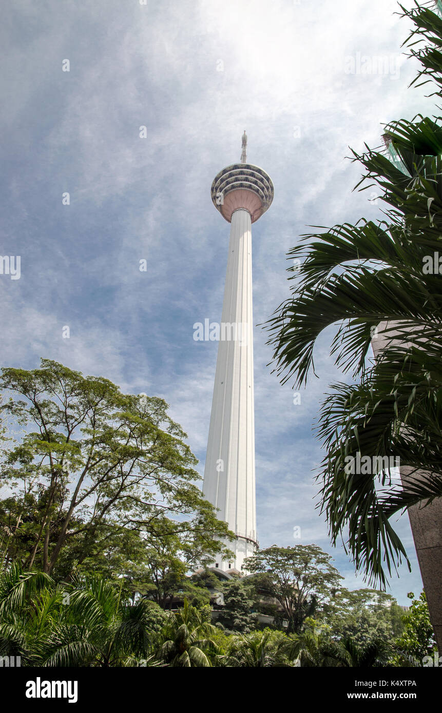 KUALA LUMPUR - MAY 18: Kuala Lumpur Tower (Menara) on May 18, 2013 in Kuala Lumpur, Malaysia. The tower reaches 421 m, which currently makes it the se Stock Photo