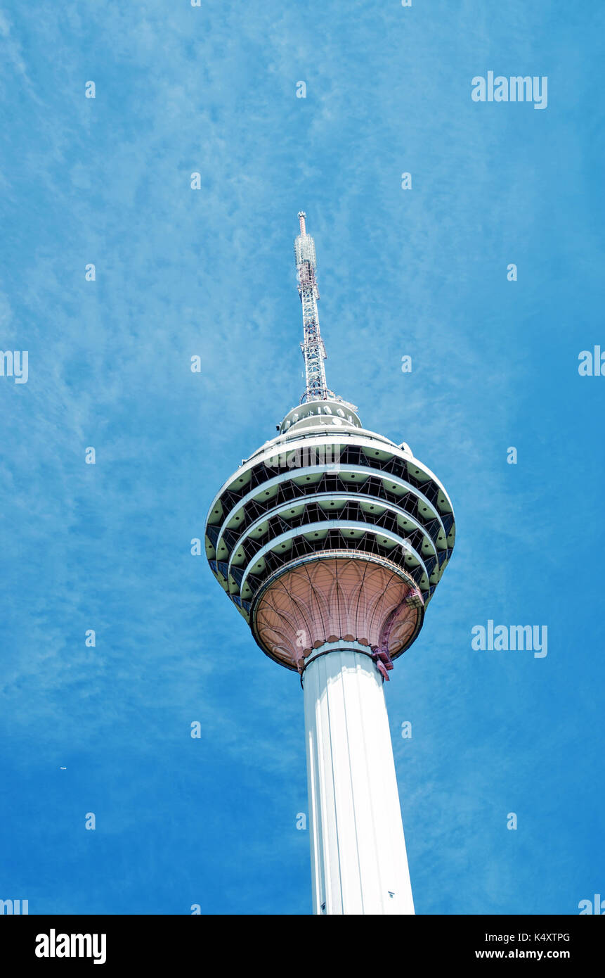KUALA LUMPUR - MAY 18: Kuala Lumpur Tower (Menara) on May 18, 2013 in Kuala Lumpur, Malaysia. The tower reaches 421 m, which currently makes it the se Stock Photo