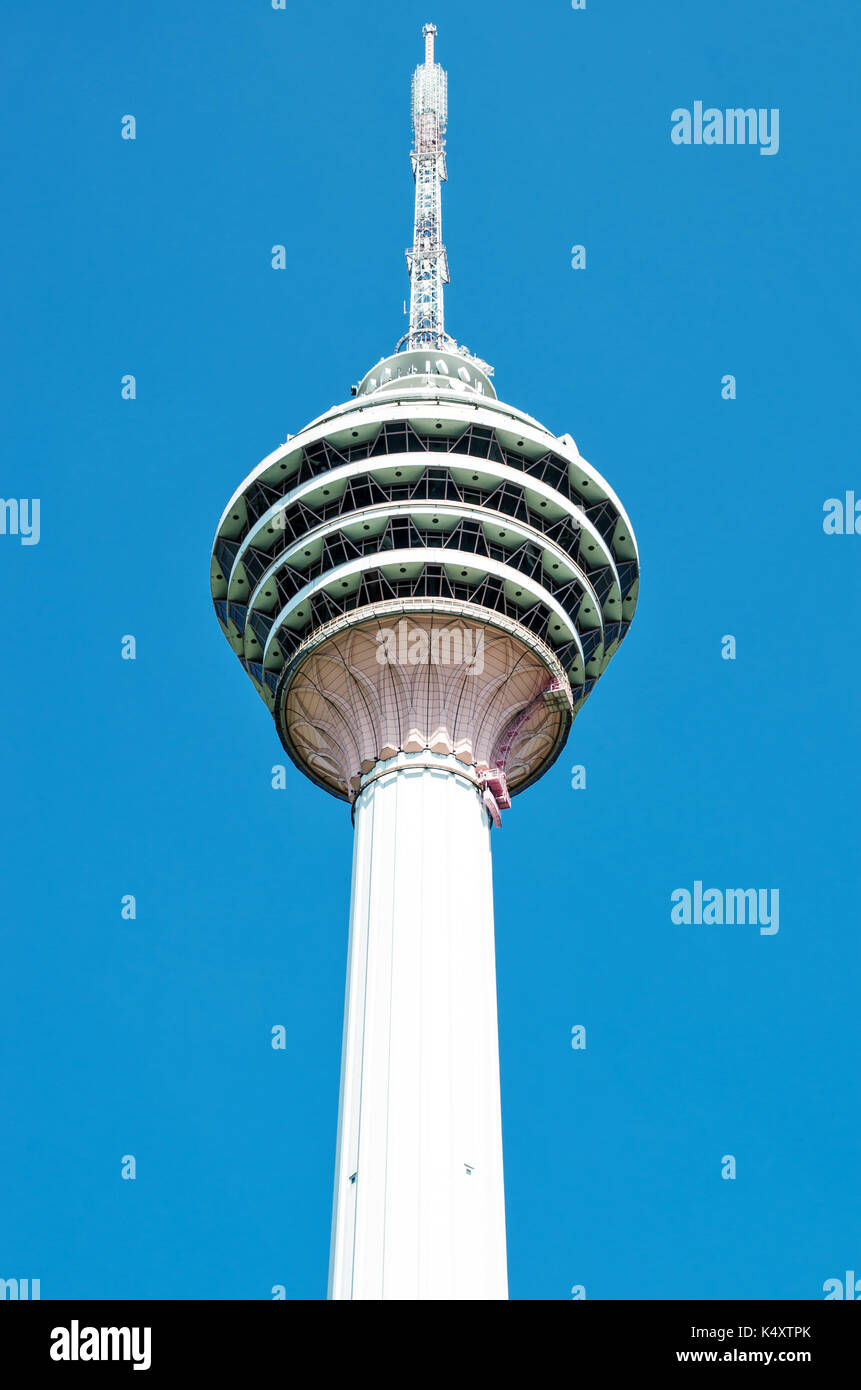 KUALA LUMPUR - MAY 18: Kuala Lumpur Tower (Menara) on May 18, 2013 in Kuala Lumpur, Malaysia. The tower reaches 421 m, which currently makes it the se Stock Photo