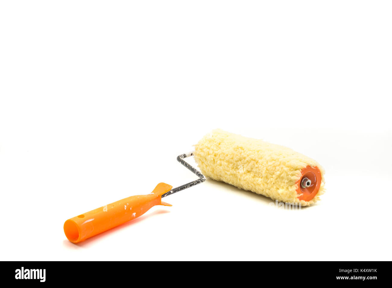Used and old paint brush roller for construction industry Stock Photo ...