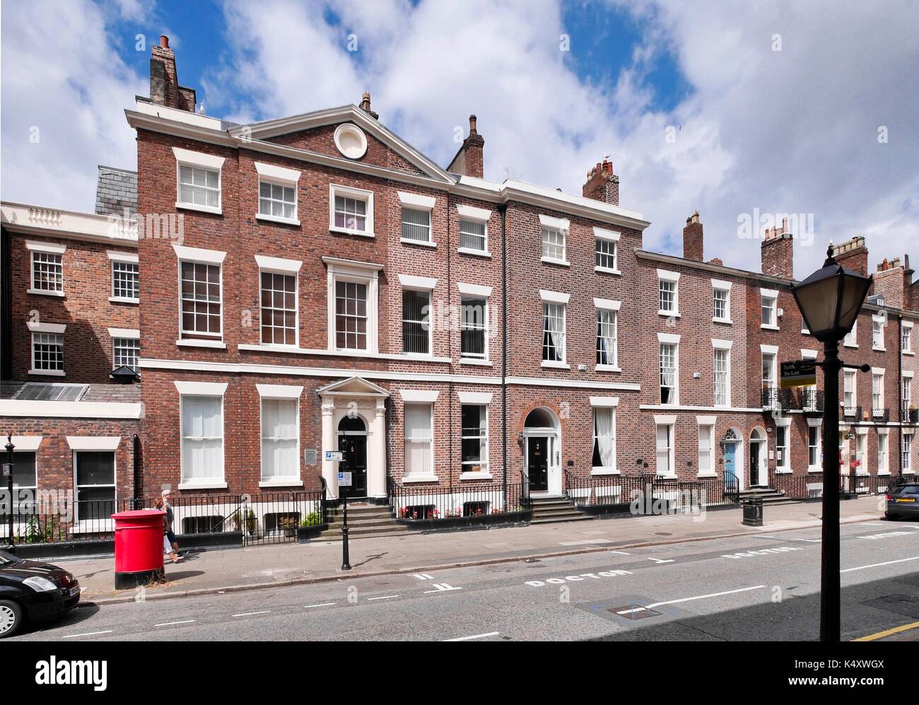 62 Rodney Street, Liverpool, birthplace of William Ewart Gladstone (1809-98), four times Prime Minister of Great Britain. Stock Photo