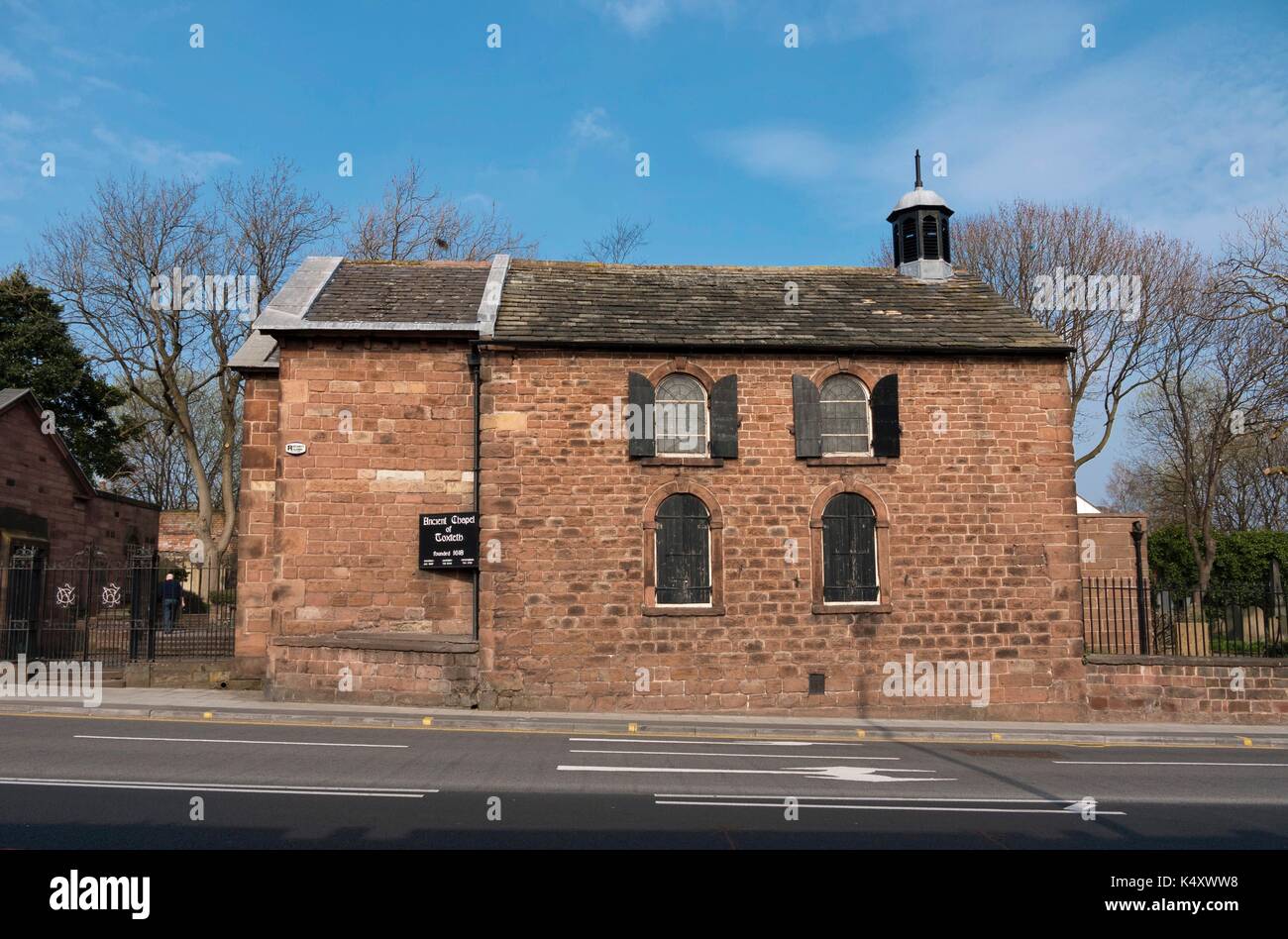 Ancient Chapel of Toxteth, Liverpool, dating (or Toxteth Unitarian Chapel) founded early1600s. Has links to Puritans and America. Stock Photo