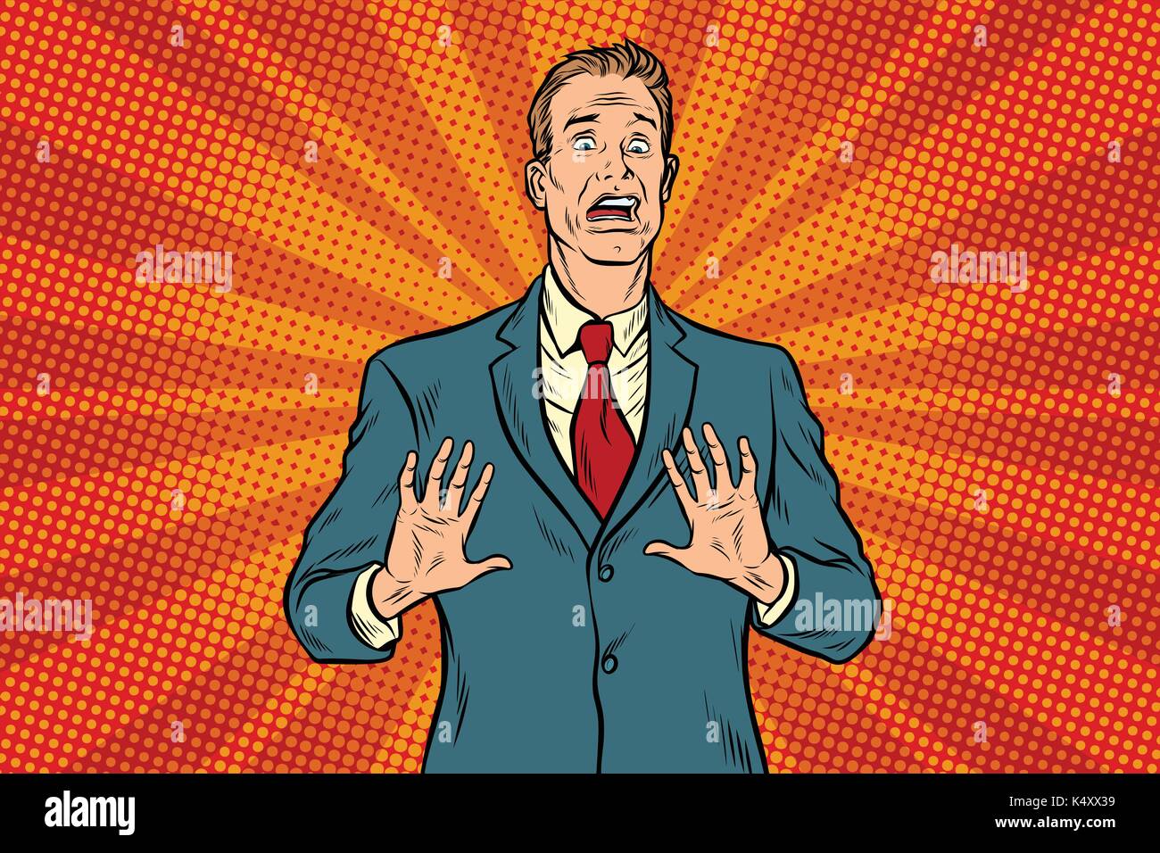 Scared male businessman Stock Vector