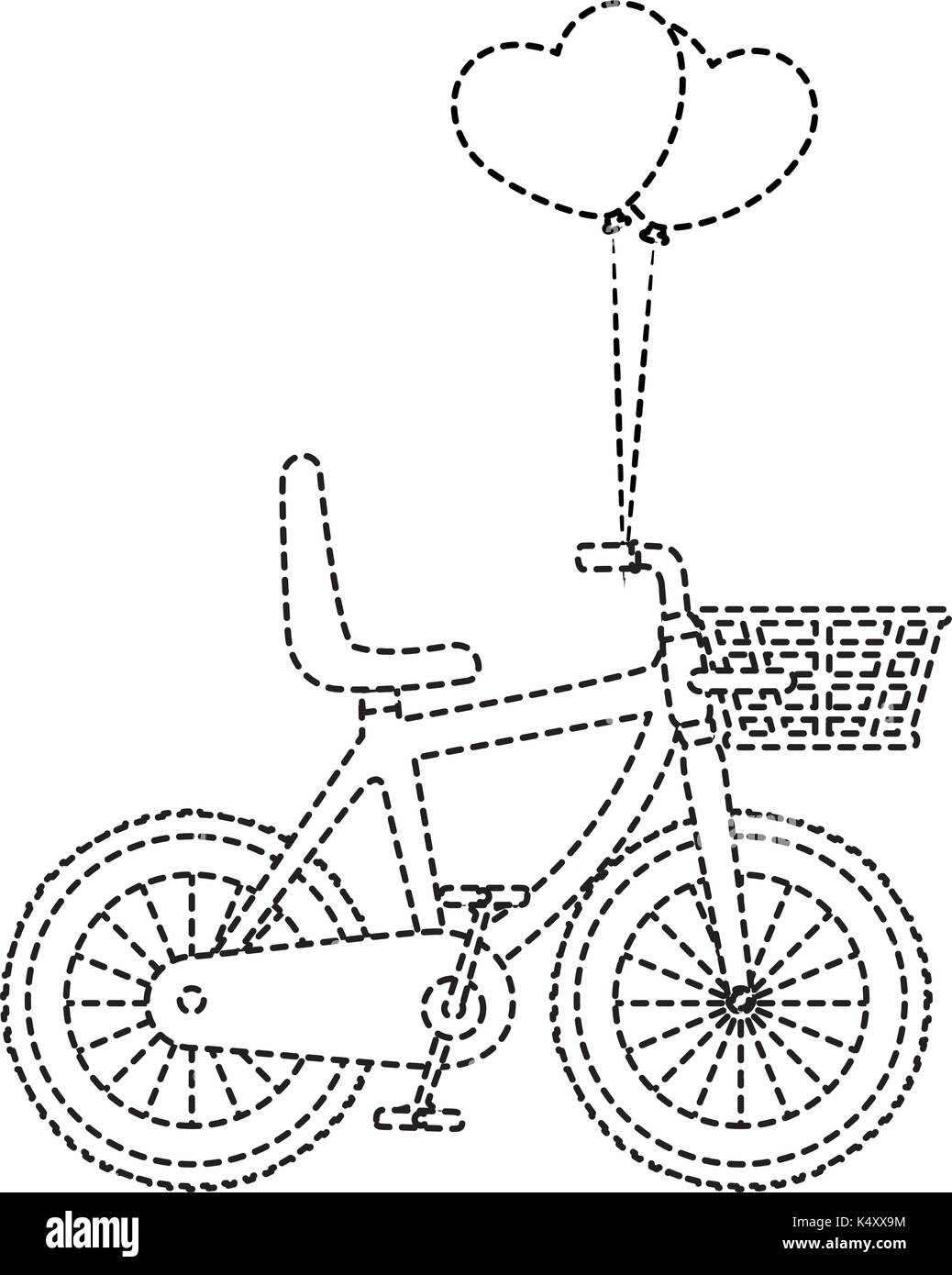 cute bicycle with basket vector illustration design Stock Vector Image