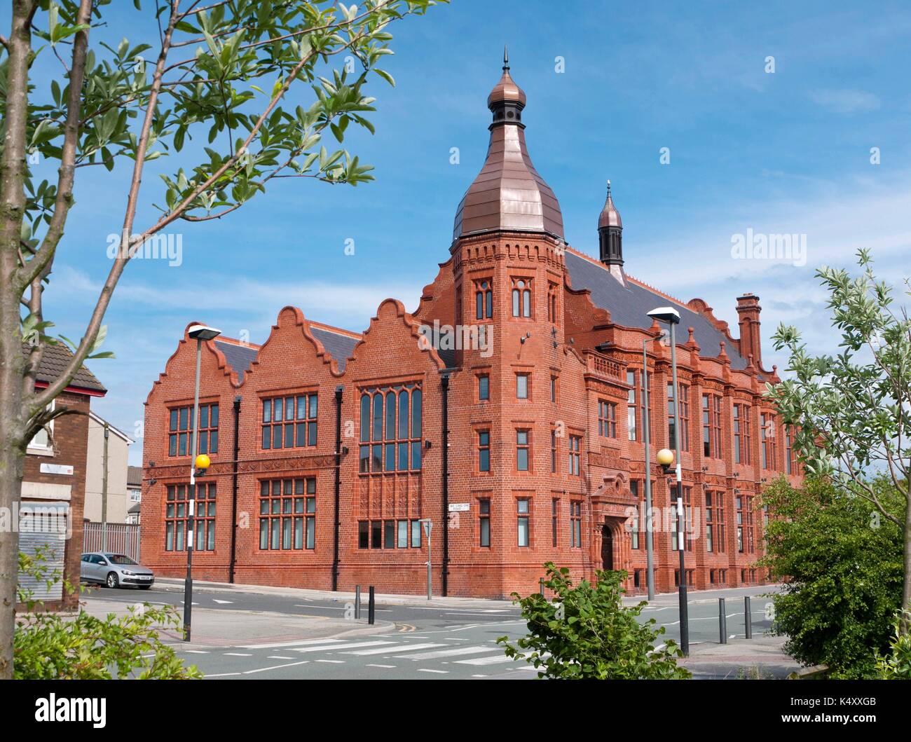 The restored Florence Institute for Boys ('The Florrie'), on Mill Street in Dingle, Liverpool. It was paid for by local businessman Sir Bernard Hall. Stock Photo
