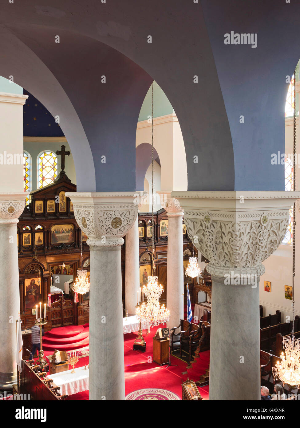 Interior of St Nicholas Greek Orthodox Church, Liverpool. Stock Photo