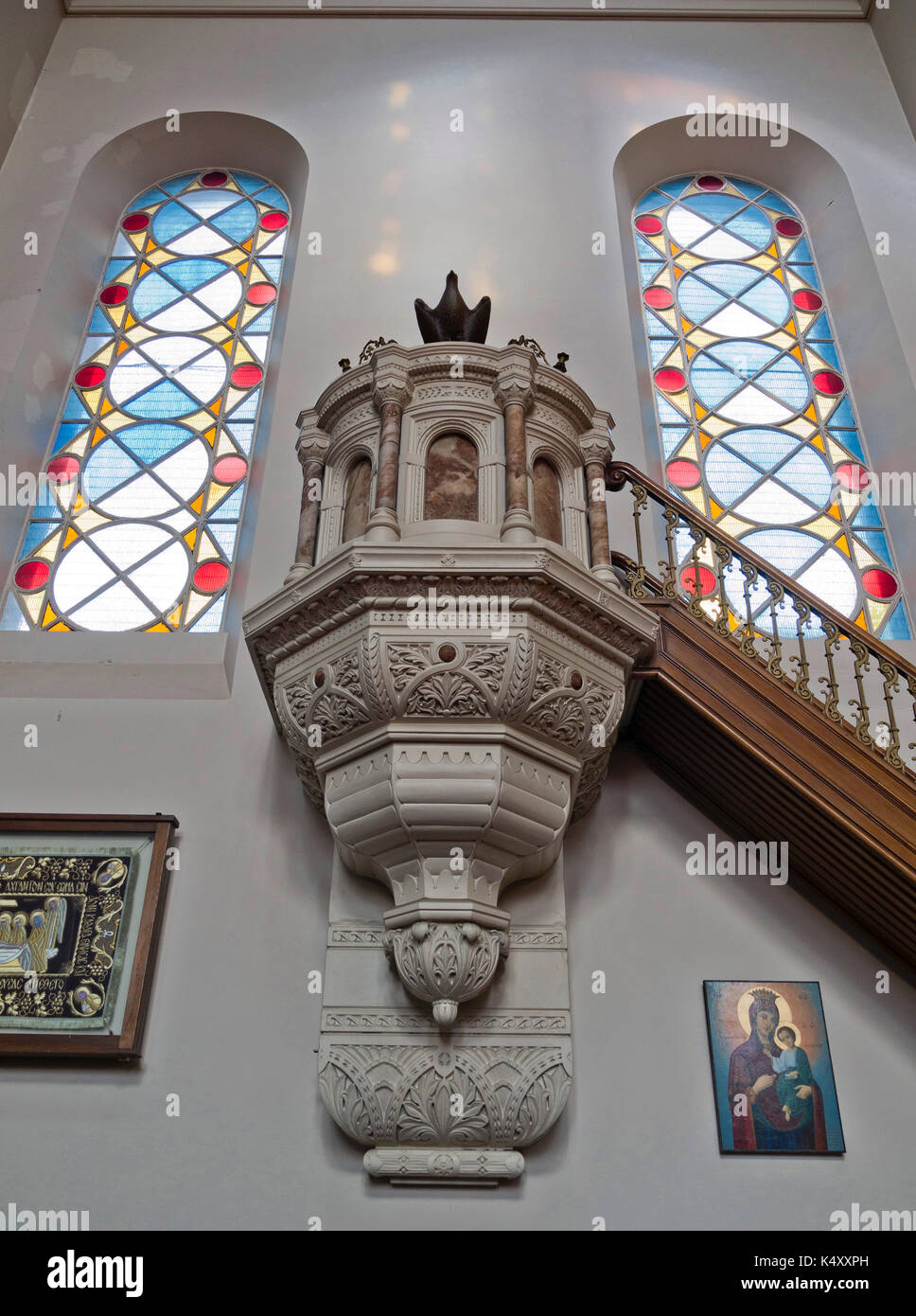 Pulpit of the Greek Orthodox Church of St Nicholas, Liverpool. Stock Photo