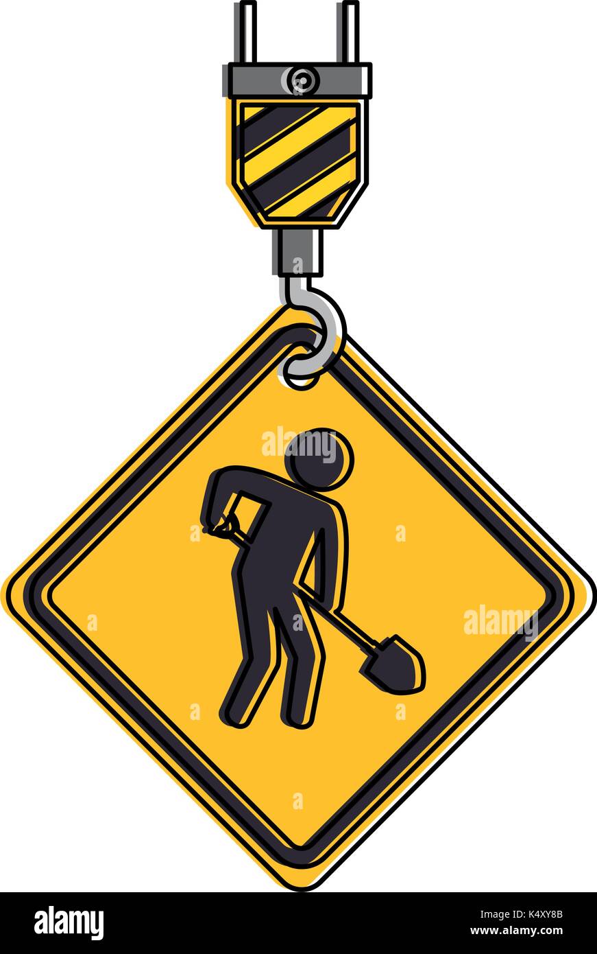 traffic signal Road under construction vector illustration design Stock ...