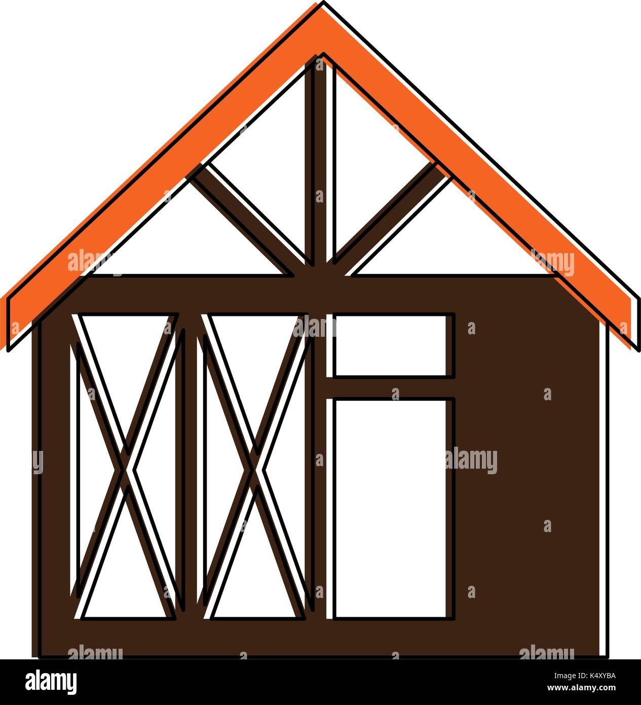 wooden house structure icon vector illustration design Stock Vector ...