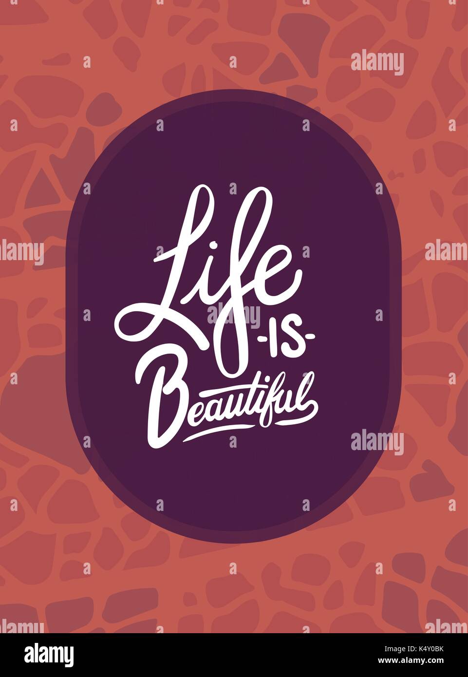 Vector image of text life is beautiful Stock Vector