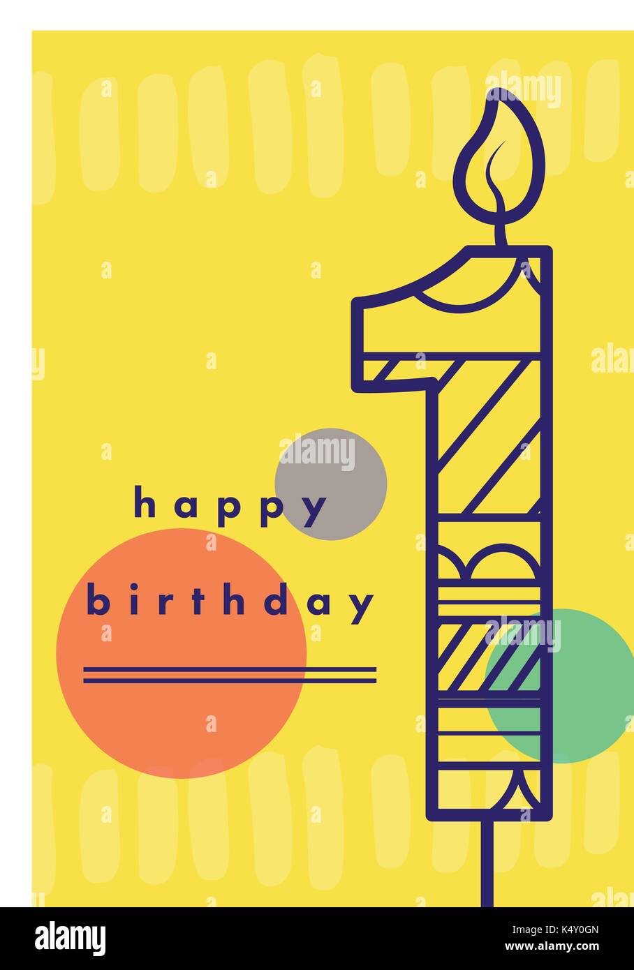Happy birthday 1 year greeting card Stock Vector