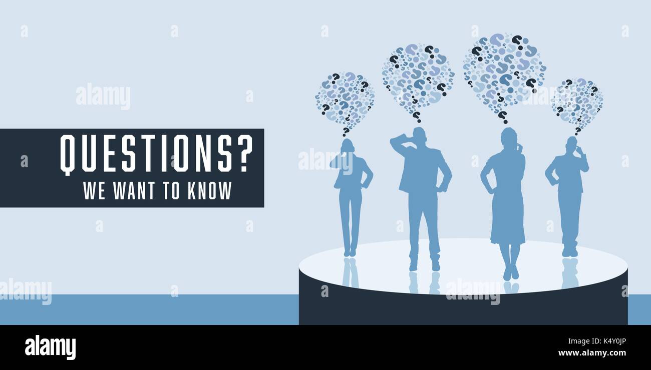 Business people with question mark thought bubble Stock Vector Image ...