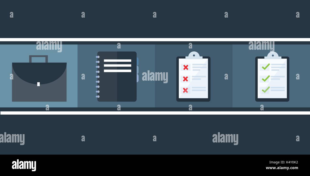 Vector icon of business folder and briefcase Stock Vector