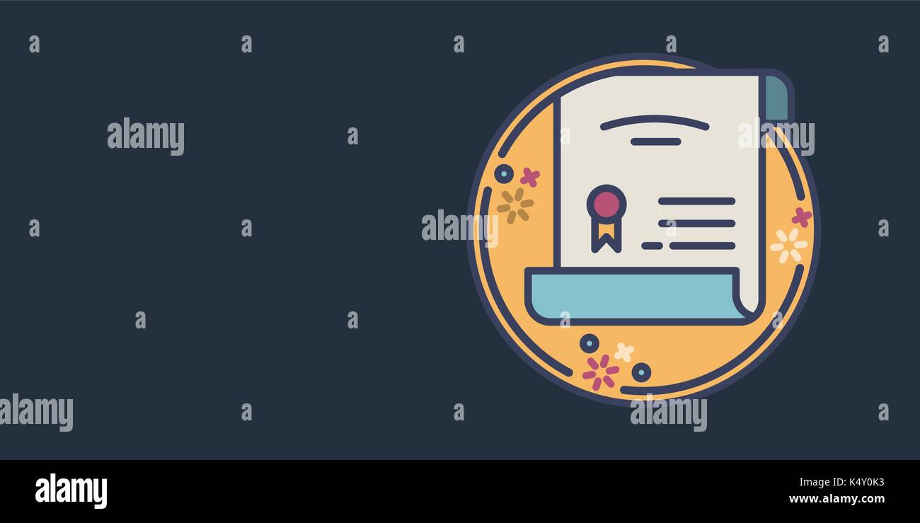 Vector icon of certificate Stock Vector