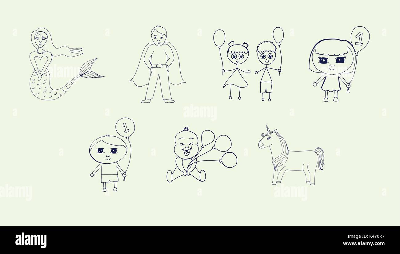 Vector set of various toys Stock Vector