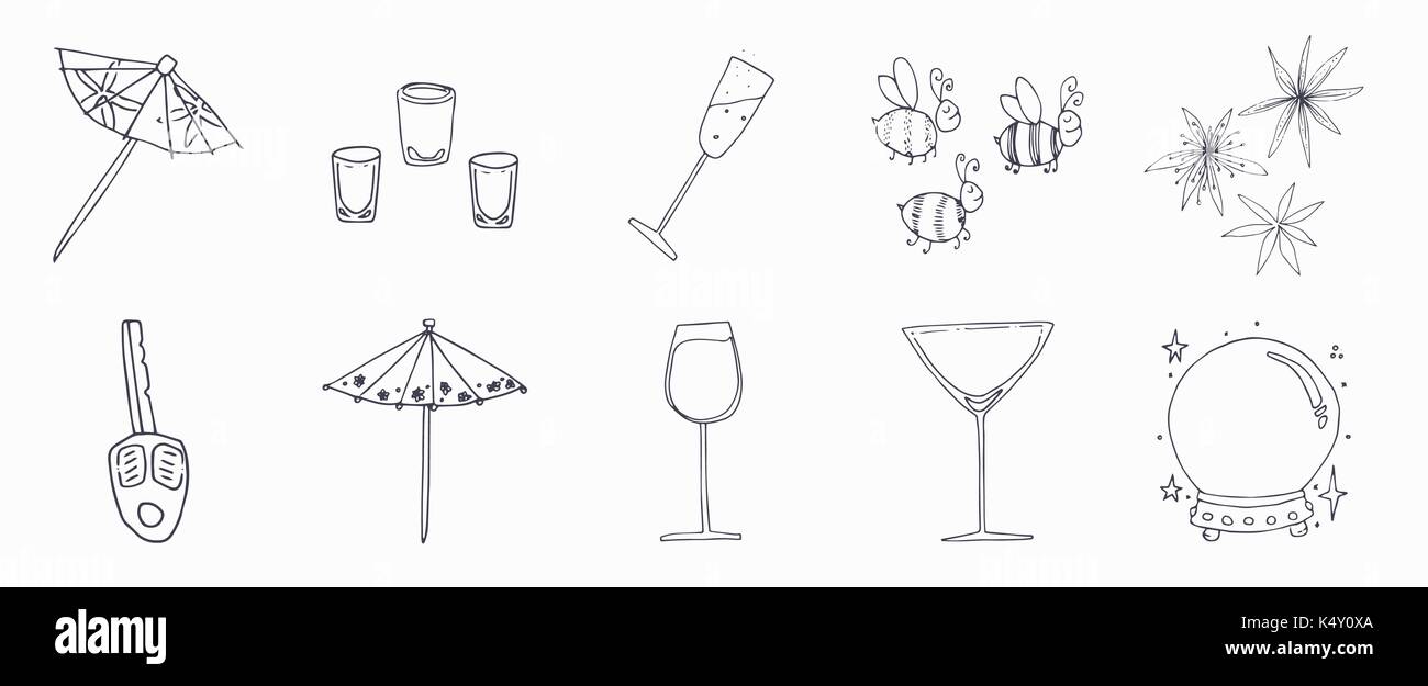 Various birthday celebration icons Stock Vector