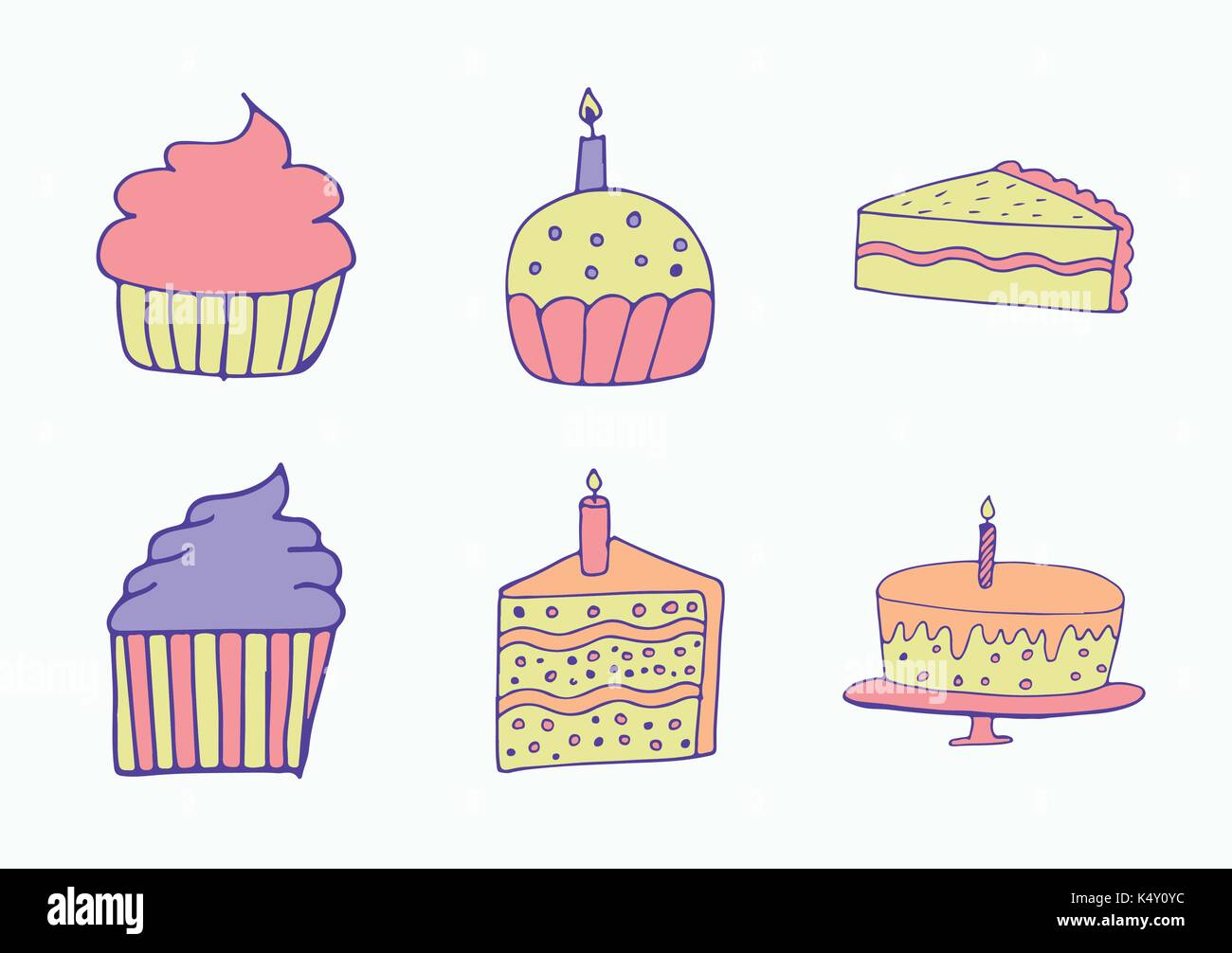 ector set of various birthday cake Stock Vector Image & Art - Alamy